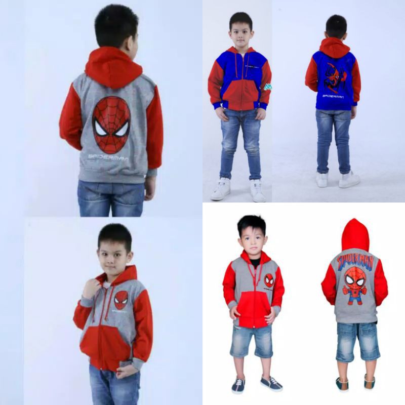 Áo Khoác Hoodie Người Nhện Cho Bé Trai Từ 2-10 Tuổi