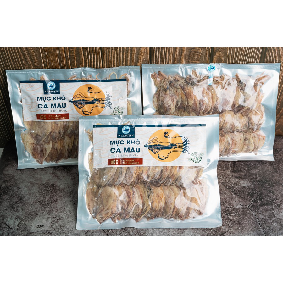 Khô Mực Cà Mau Xuất Khẩu Size 88-93con/kg Túi 500gr/1kg🦑Trắng Đẹp,Ngọt Thịt-Hút chân không