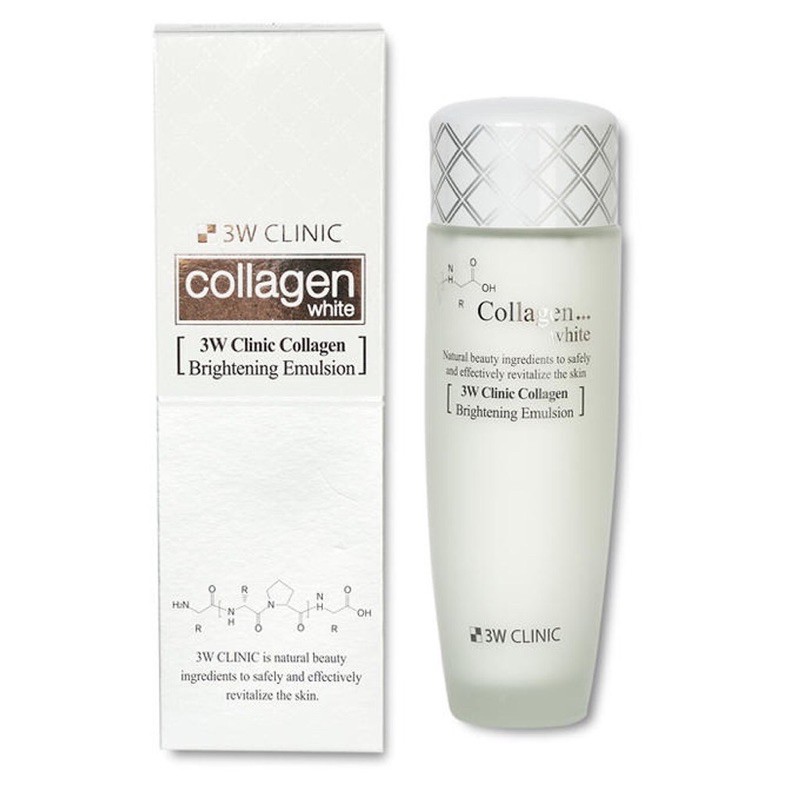 Sữa dưỡng trắng da chiết xuất collagen 3W Clinic Collagen Brightening Emulsion Hàn Quốc 150ml