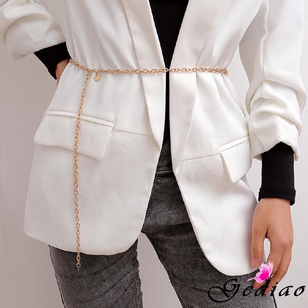 Thắt lưng kiểu dây xích kim loại thời trang nữ