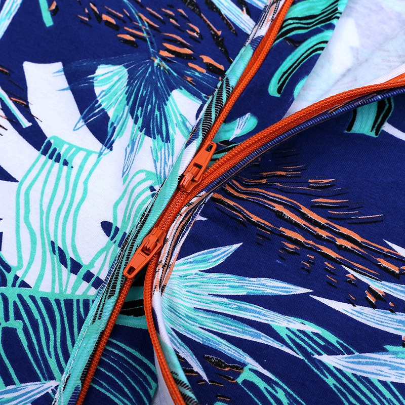 Áo liền quần MANVIN BABY làm từ cotton 100% tay ngắn phối dây kéo dễ thương cho bé