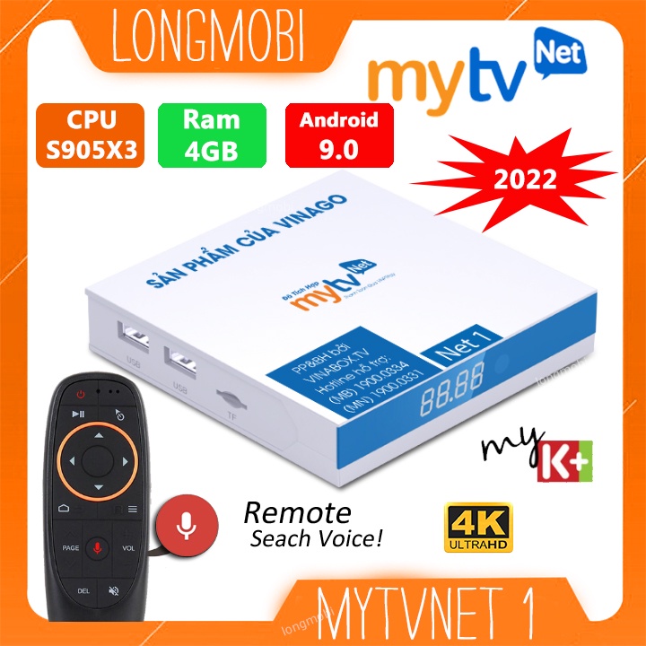 
                        Mytv Net 1 Chip S905X3 Ram4GB/32GB TV Box Xem Truyền Hình Ổn Định Model 2022
                    
