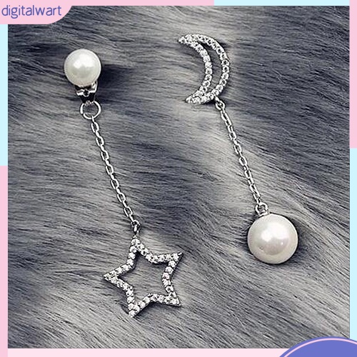 Khuyên Tai Dài Hình Trăng Sao Phong Cách Thanh Lịch Dành Cho Nữ