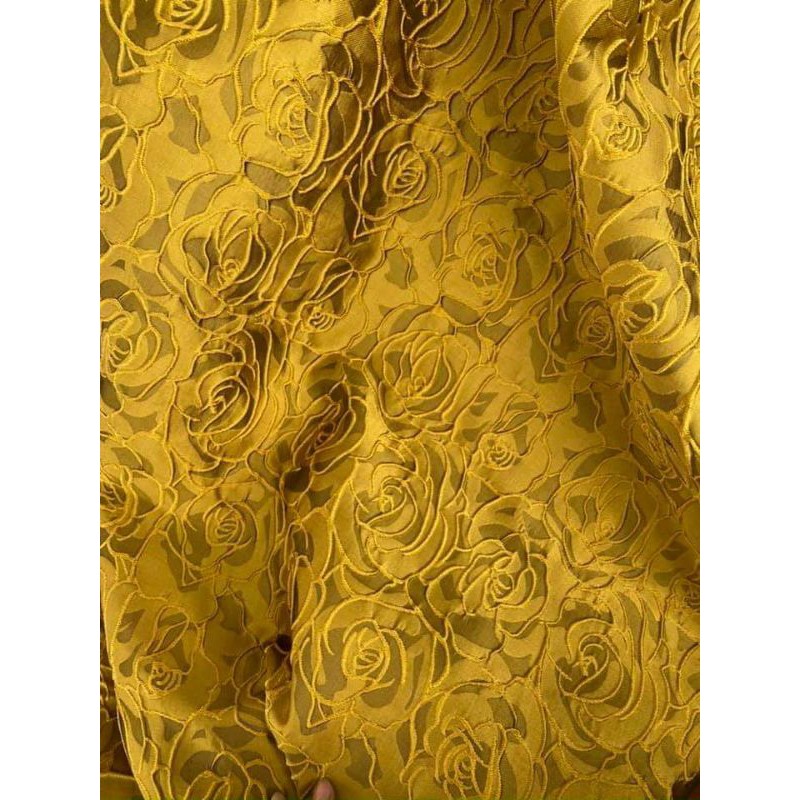 Vải gấm taffta vân hoa hồng