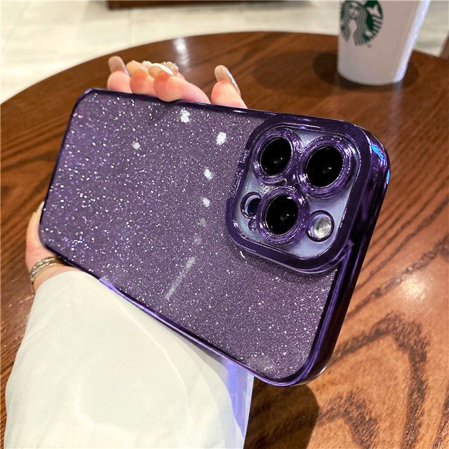 Ốp Điện Thoại Silicon Mềm Trong Suốt Chống Sốc Phối Kim Tuyến Mạ Viền Cho iPhone 14 Pro Max 14 Plus 14Pro