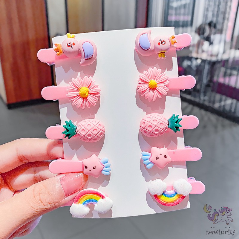 Bộ Phụ Kiện Kẹp Tóc Hình Trái Cây Dễ Thương Cho Bé Gái
