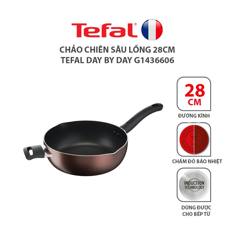 [Mã LIFEHL25 giảm 10% đơn 350K] Combo Tefal Day By Day Chảo chiên 24cm &amp; Chảo xào 26cm &amp; Chảo chiên sâu lòng 28cm