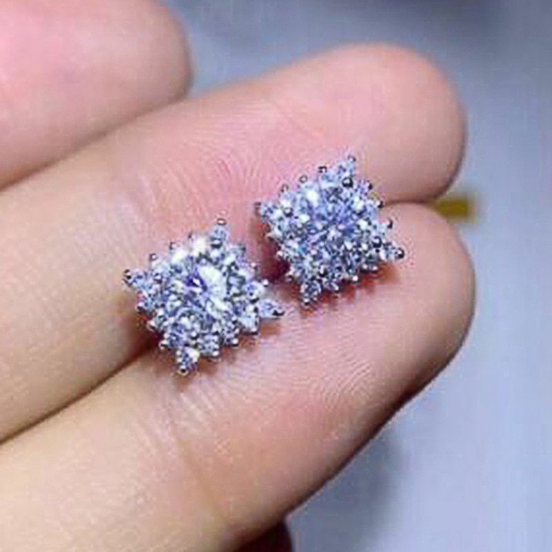 Khuyên Tai Hình Vuông Đính Đá Zircon Phong Cách Mới Cho Nữ