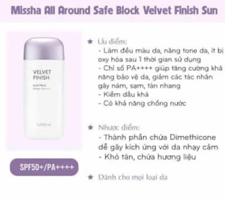 KEM CHỐNG NẮNG MISSHA