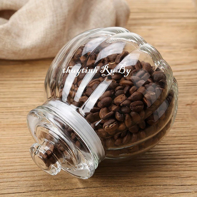 Hũ Thủy Tinh Trái Bí 750ML - Lọ Thủy Tinh Đựng Thực Phẩm