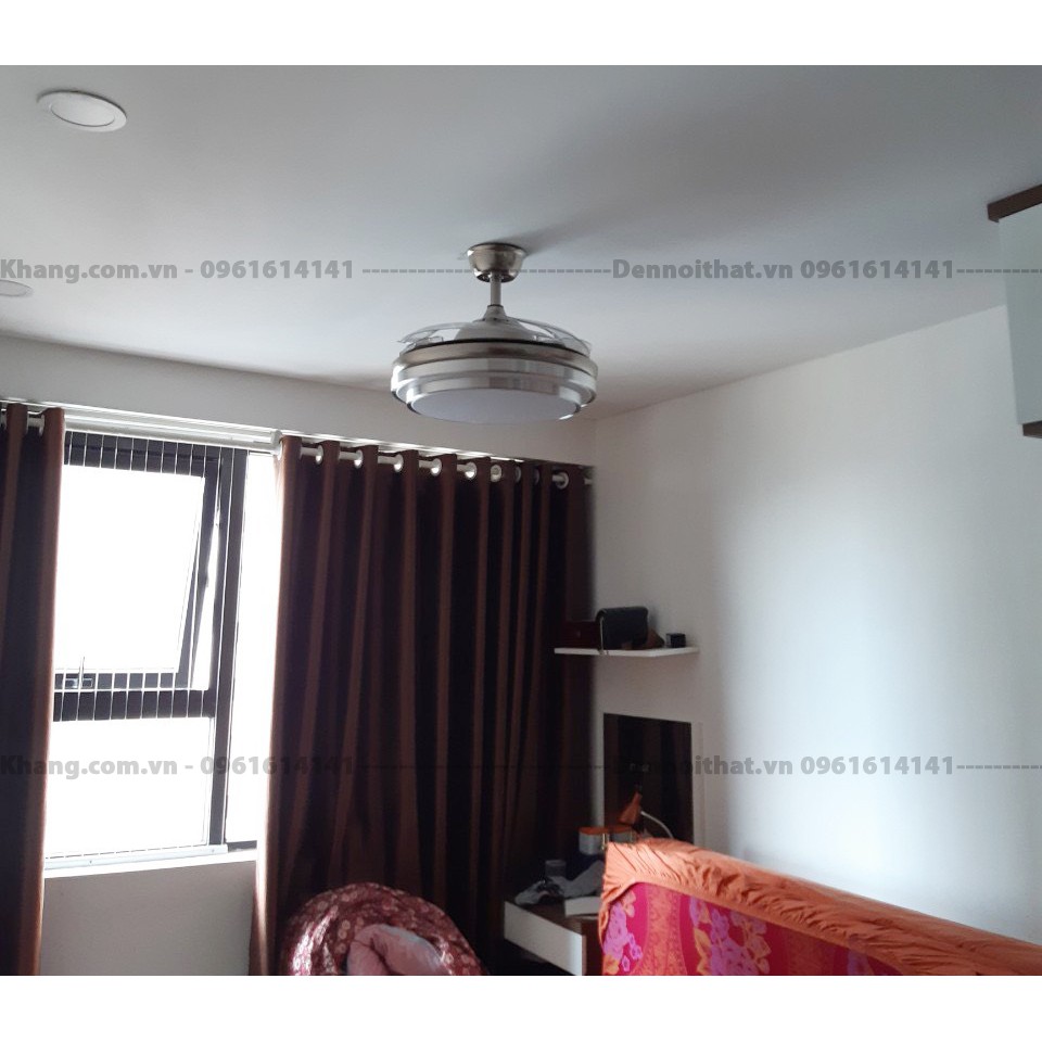 (Bảo hành 5 năm) Quạt trần đèn giấu cánh Chris, Đèn LED 3 chế độ sáng, QTD-19 | BigBuy360 - bigbuy360.vn