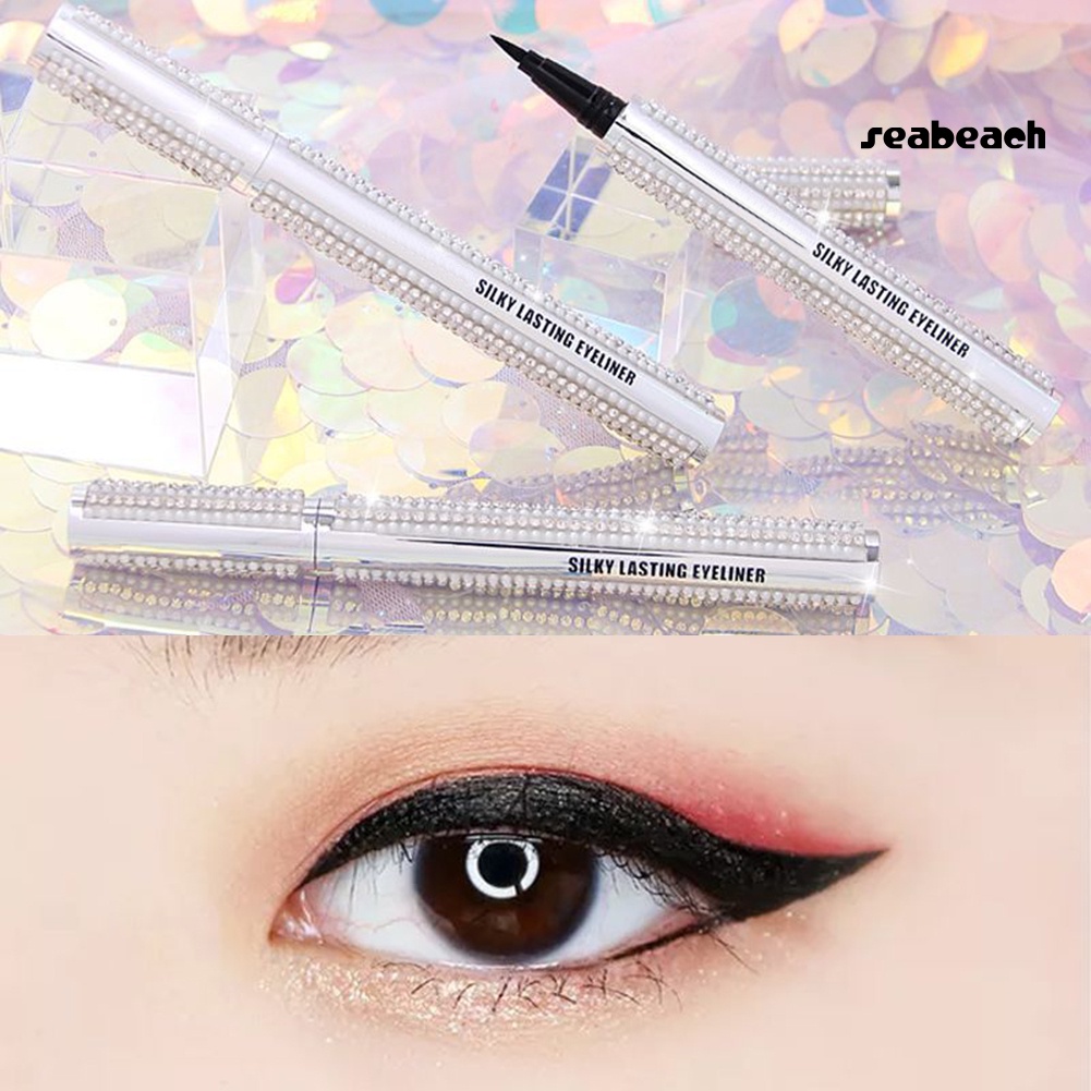 Shiny Rhinestone Silky Waterproof Non Smudge Fast Drying Eyeliner Eyelash Pencil