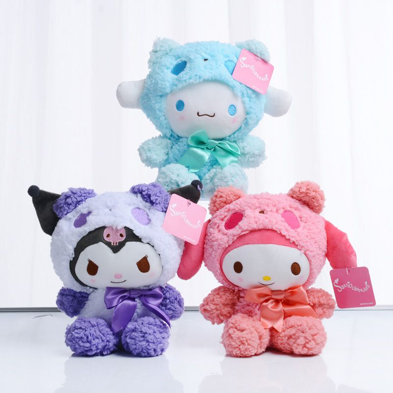 Thú nhồi bông hình Kuromi  Cinnamoroll Sanrio dễ thương kích thước 25cm