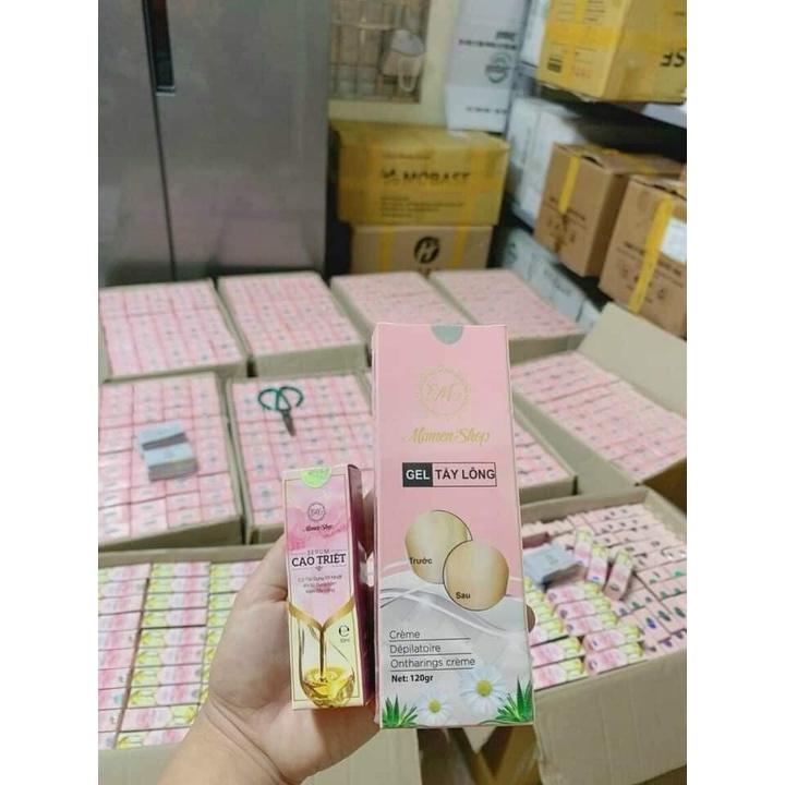 COM BO GEL TẨY LÔNG MAMEN SHOP KÈM SERUM CAO TRIỆT -KEM TẨY LÔNG MAMEN SHOP