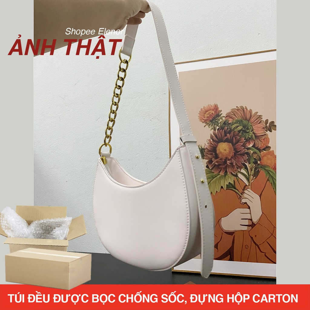 Túi Đeo Vai Kẹp Nách Nữ ELENOR June bag TC35, quai phối xích đơn giản, cá tính