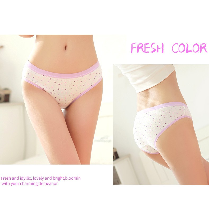 Set 5 quần lót nữ dễ thương NuciFera  chất cotton mềm mại co dãn mẫu Hoa Sao