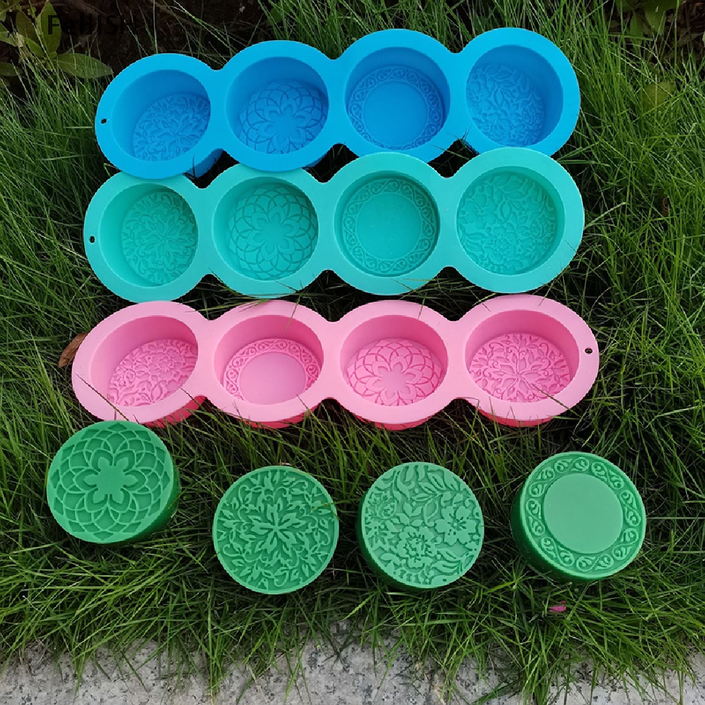 Khuôn Silicone Tạo Hình Làm Xà Phòng / Chocolate Hình Tròn DIY 439br