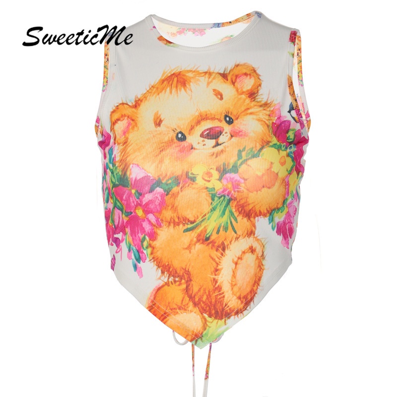 Áo tank top Hở Lưng In Họa Tiết Thời Trang   Dành Cho Nữ