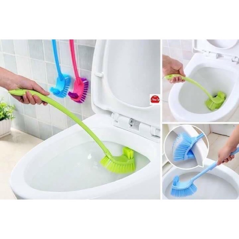 Cọ Bồn Nhà Vệ Sinh 2 Đầu - Chổi Cọ Bồn Toilet , Tiện Lợi, Sạch Mọi Vết Bẩn