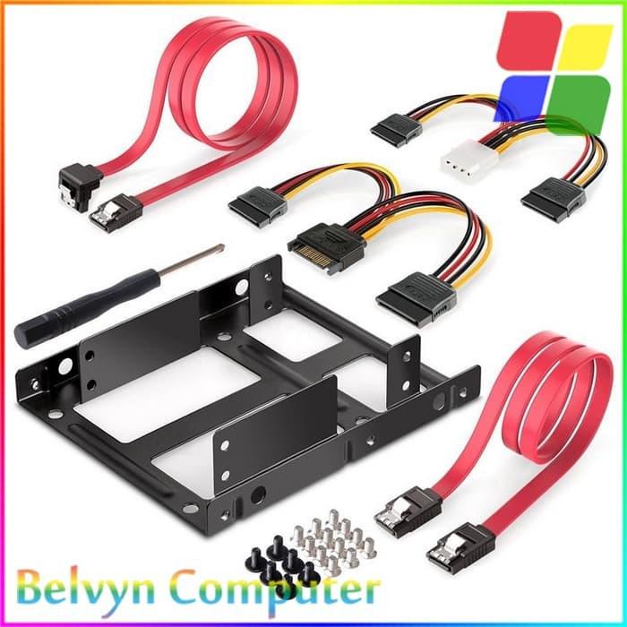 Ốp Khung Gắn Ổ Cứng Hdd Ssd 2.5 Inch Sang 3.5 Inch 2 Bay - Scm0002 Màu Đen