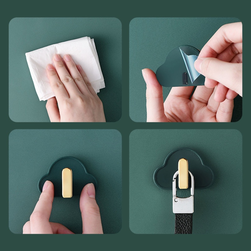 Set 4 Móc Treo Đồ Dán Tường Hình Đám Mây Sáng Tạo