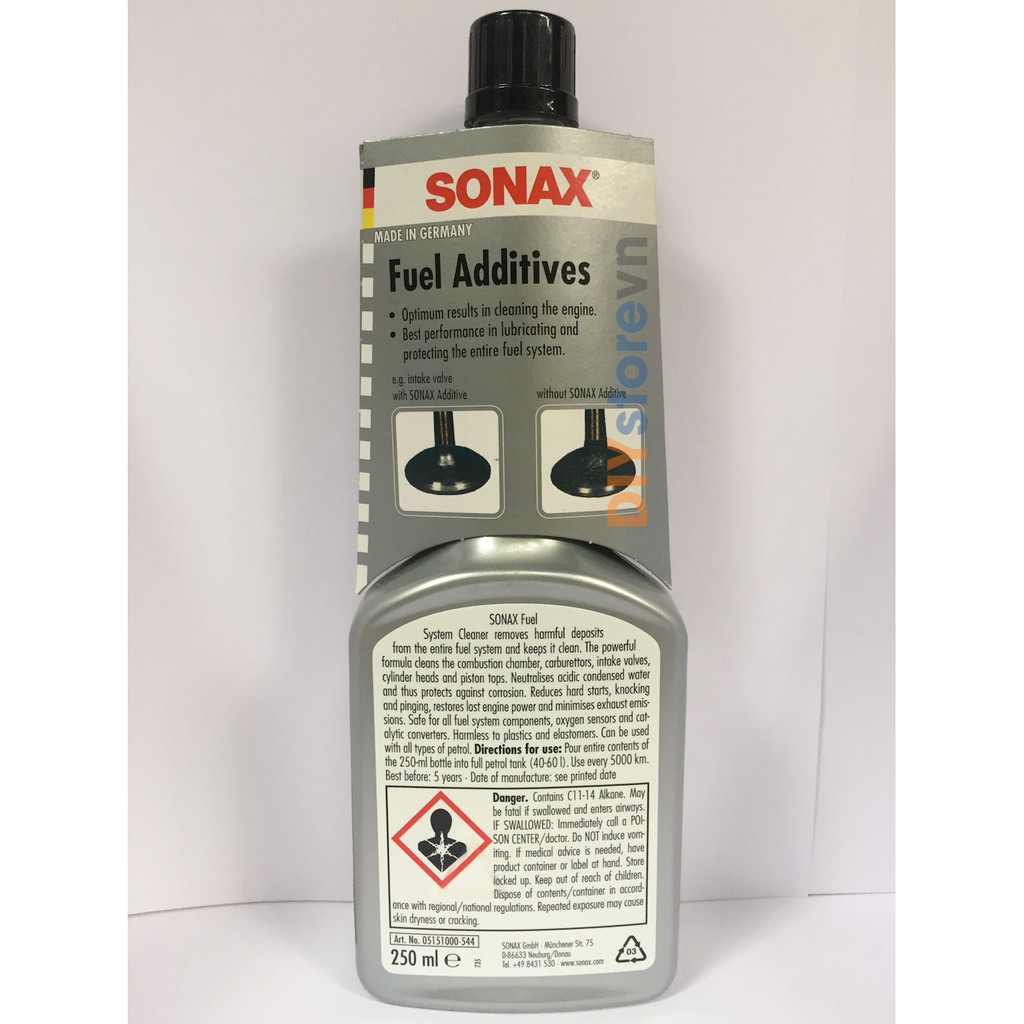 Chất làm sạch hệ thống xăng SONAX Fuel system cleaner, 250ml