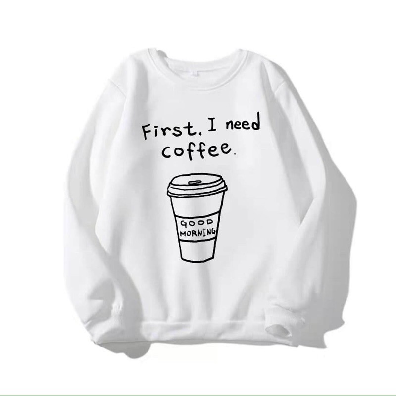 Áo sweater nỉ unisex form rộng Coffee nam nữ phong cách ulzzang Wind