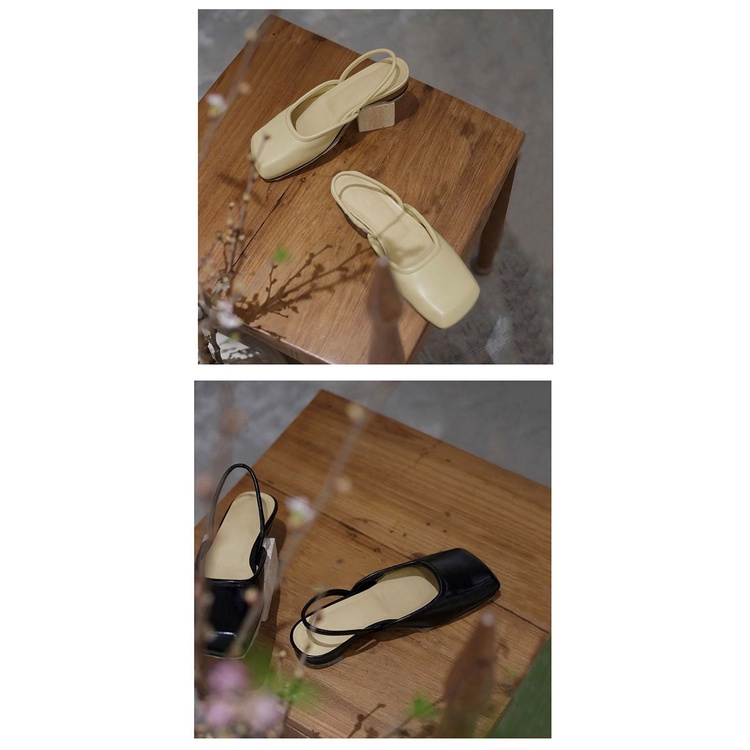 Dép sandal RENBEN mũi vuông khoét lỗ thời trang mùa hè xinh xắn dành cho nữ