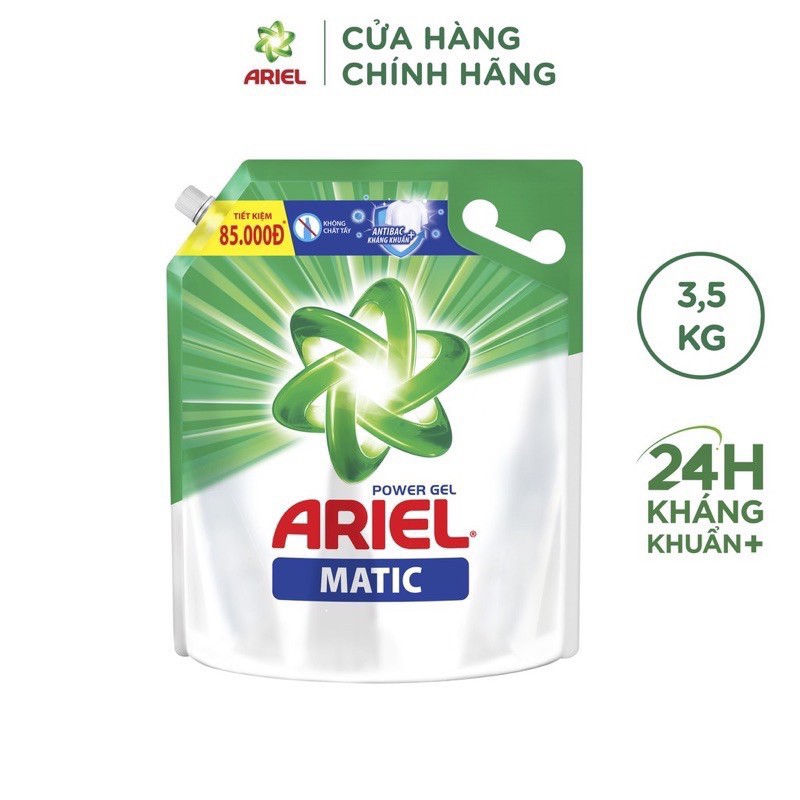 Nước Giặt Ariel Đậm Đặc Sạch Cực Nhanh 3,5kg(Xanh Lá)