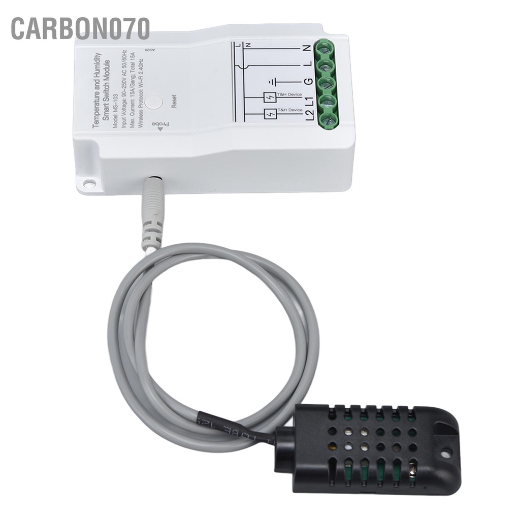 [Hàng Sẵn] Mô Đun Công Tắc Cảm Biến Nhiệt Độ ẩm WIFI thông minh Thời gian ứng dụng Điều khiển từ xa với Đầu dò cho Nhà kính TUYA 90‑250V【Carbon070】