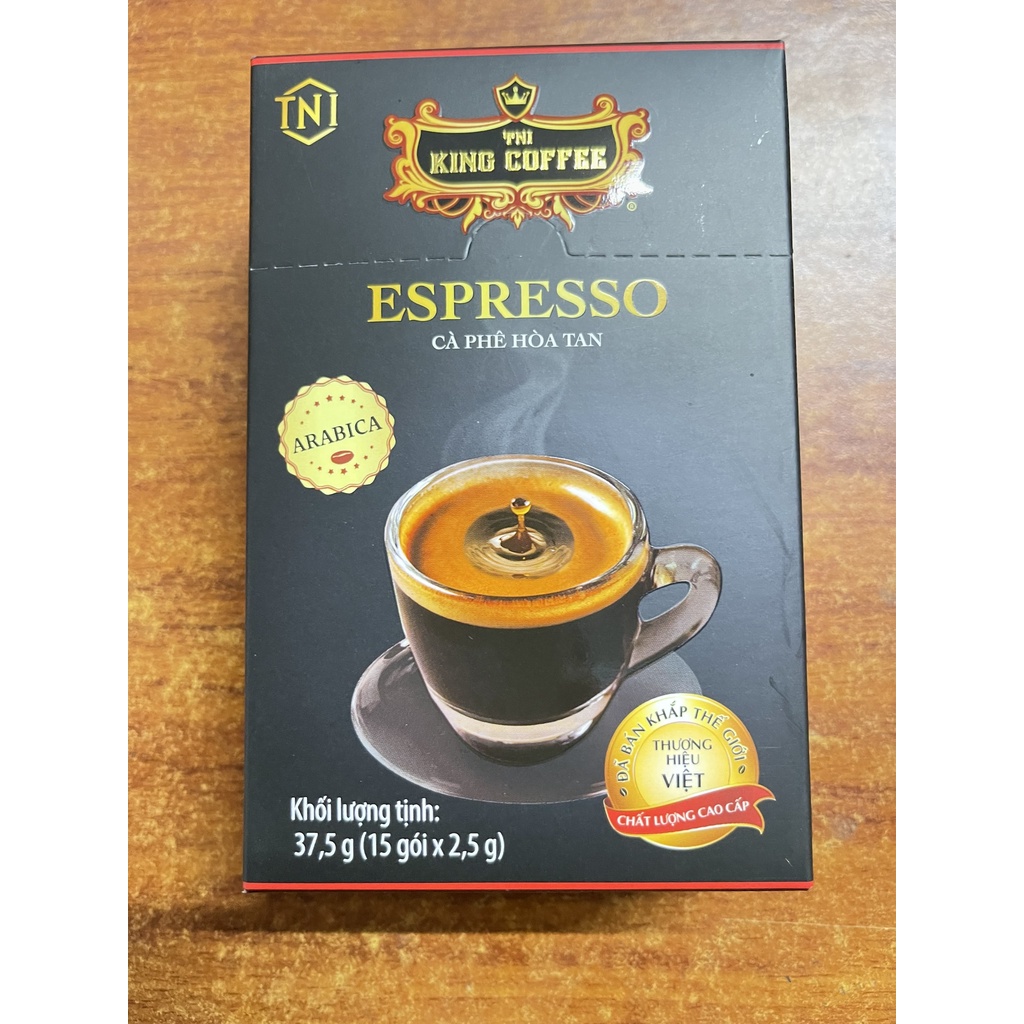 Cà Phê Đen Hòa Tan Espresso KING COFFEE - Hộp 15 gói x 2.5g