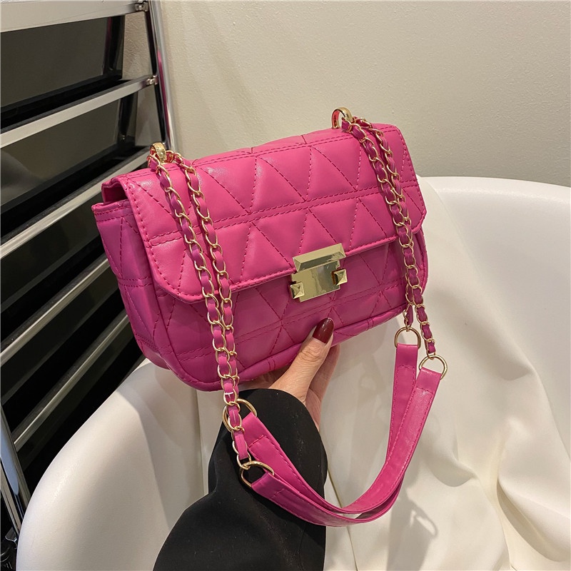 Túi Đeo Chéo Dáng Vuông Nhỏ Màu Trơn Thời Trang Cho Nữ