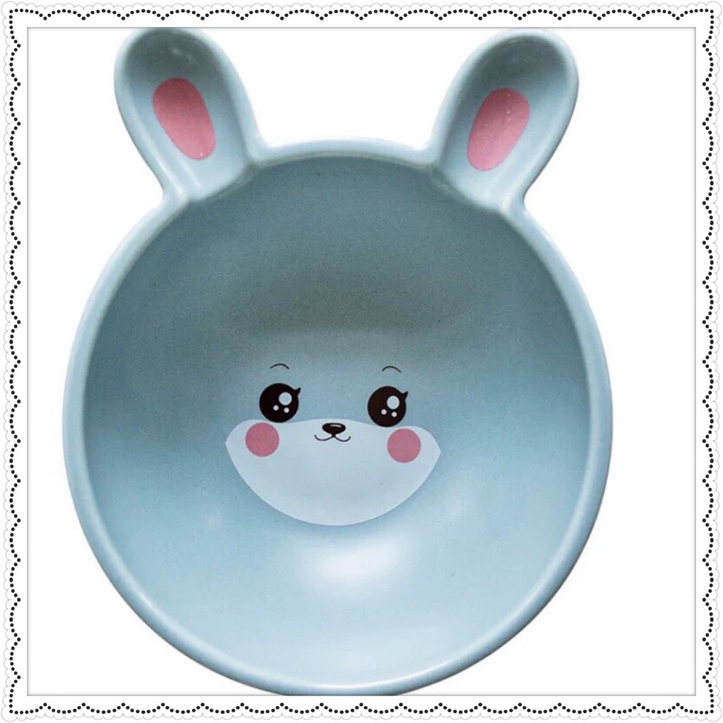 BÁT SỨ ĂN DẶM CAO CẤP HÌNH THỎ XANH LOẠI TO 260ml