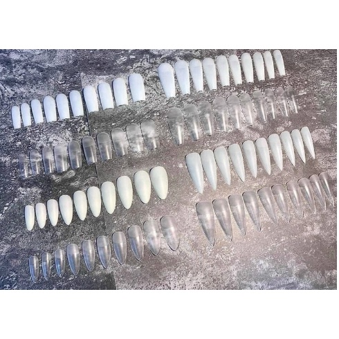 Móng úp Hsm nhám   và thường· phom vuông, form thang, nhọn, tròn, bầu nhám đục, nhám trong