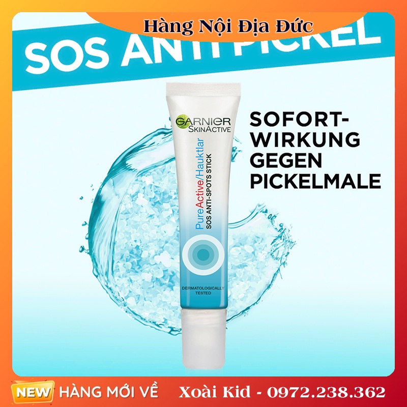 Bút chấm mụn cấp tốc dạng gel Garnier SOS Anti Pickel Stift 10ml - Hàng nội địa Đức