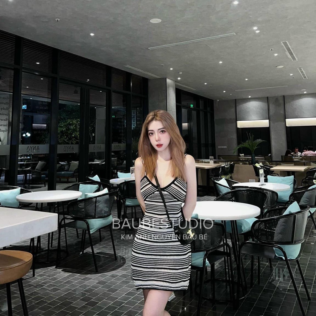 Váy nữ đầm body len 2s muối tiêu hàng Quảng Châu cao cấp
