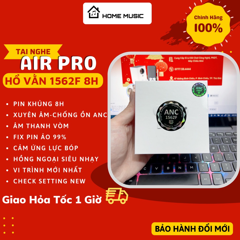Tai Nghe Không Dây Pro HỔ VẰN 1562F Chống Ồn ANC Âm Vòm Vi Trình Mới Nhất