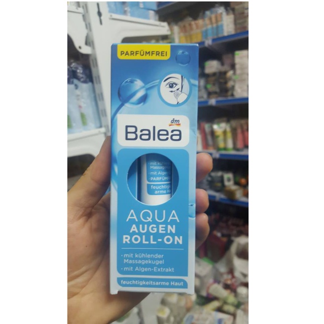 Lăn dưỡng mắt Balea Aqua Đức 15ml, lăn mắt mát xa giảm thâm quầng mắt - Shop Viloet