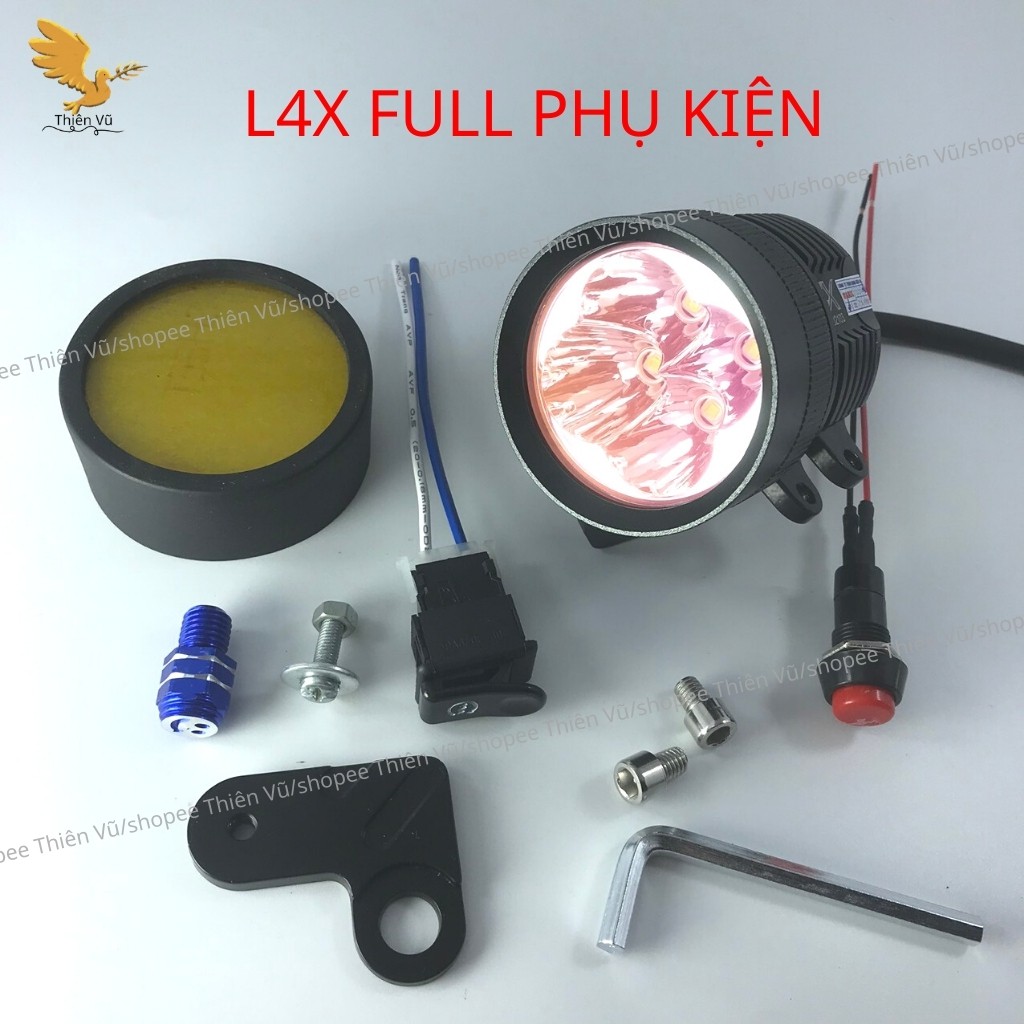 Đèn Trợ Sáng L4X CREE KÍNH ÁNH TÍM Siêu Sáng.BH 1 Năm_Trợ Sáng Thiên Vũ