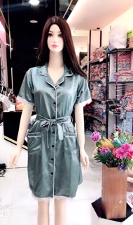 ĐẦM PIJAMA LỤA PHỐI REN