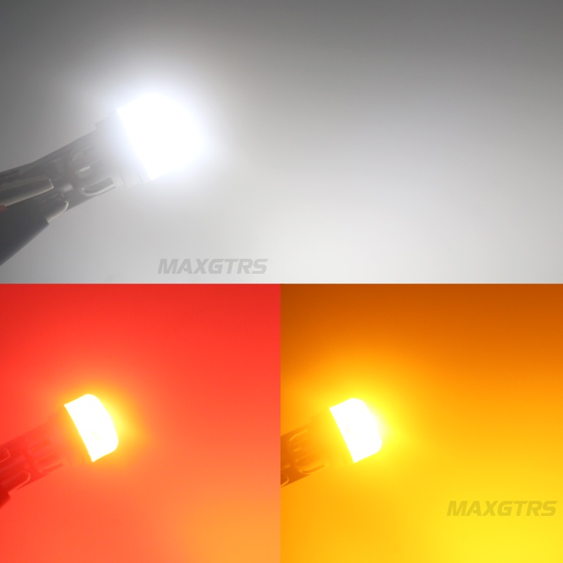 Set 2 đèn LED MAXGTRS T10 194 168 W5W 3020 chip trắng/ đỏ/ vàng thay thế cho đèn biển số DRL đọc sách bên trong xe hơi