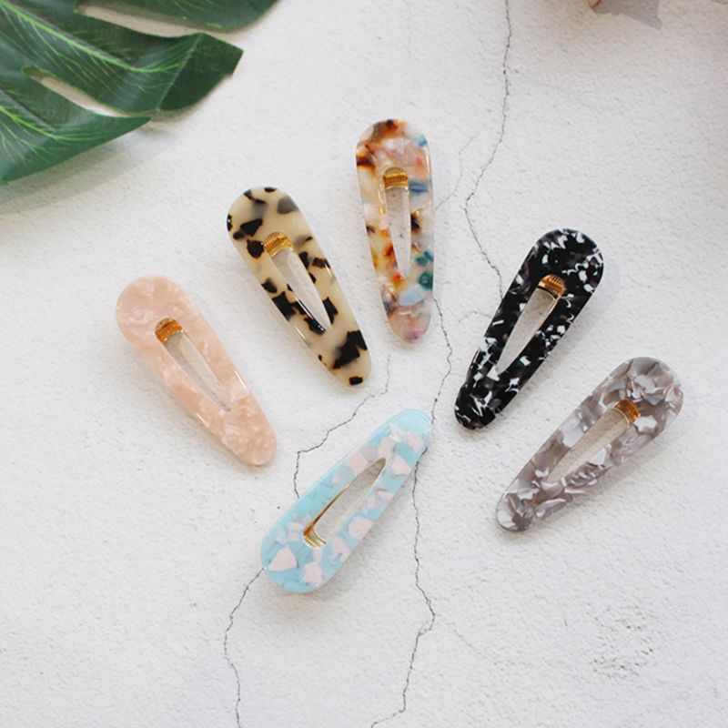 Kẹp Tóc Bên Hông Họa Tiết Hình Học / Giọt Nước Phong Cách Nhật Bản Cho Nữ