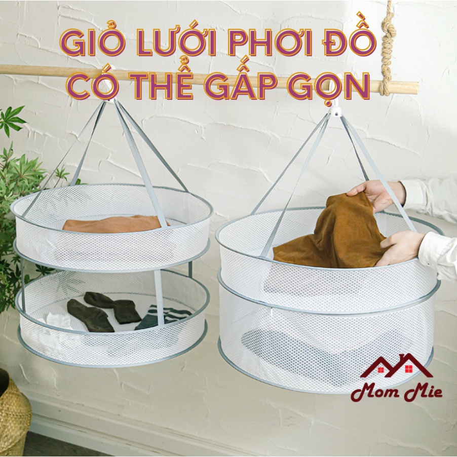 [Mới] Giỏ lưới phơi đồ có thể gấp gọn tiện dụng - M137