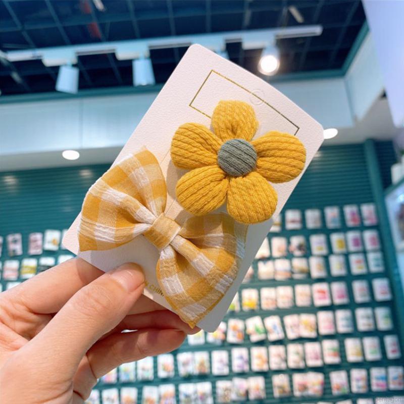 Set 2 Kẹp Tóc Nơ Xinh Xắn Dành Cho Bé Gái