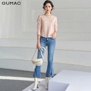 Quần jean nữ loe xẻ gấu QJA9234 GUMAC