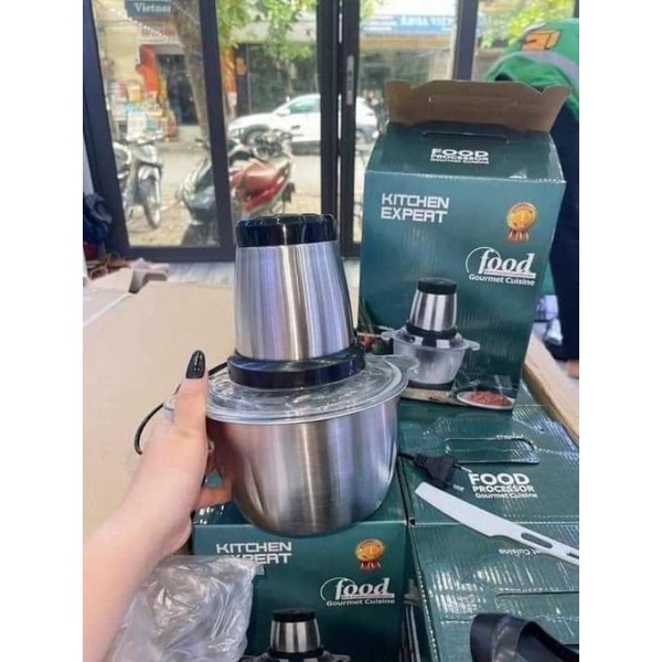 Máy xay thịt kèm dụng cụ bóc vỏ hành,tỏi