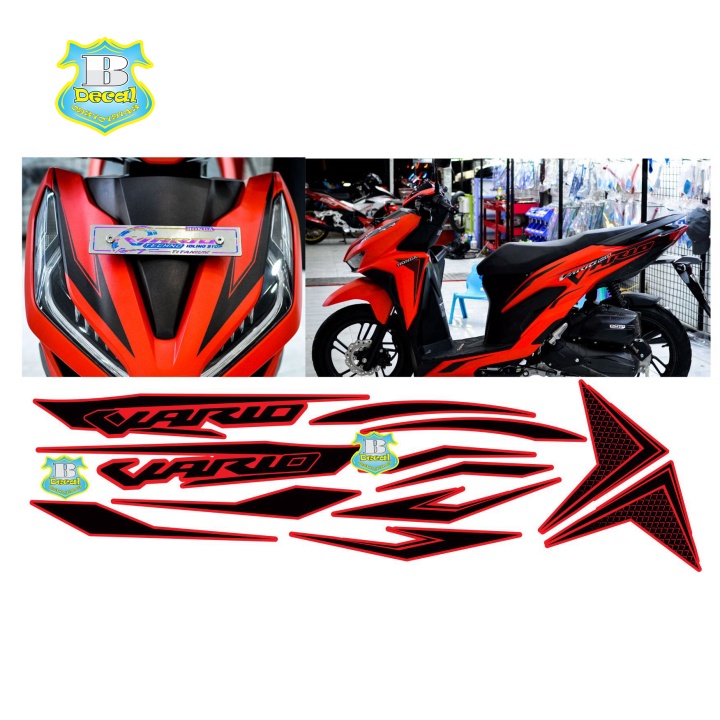 ( Quí khách vui lòng mang ra tiệm cho thợ dán ) Tem vario 150 đỏ nhám