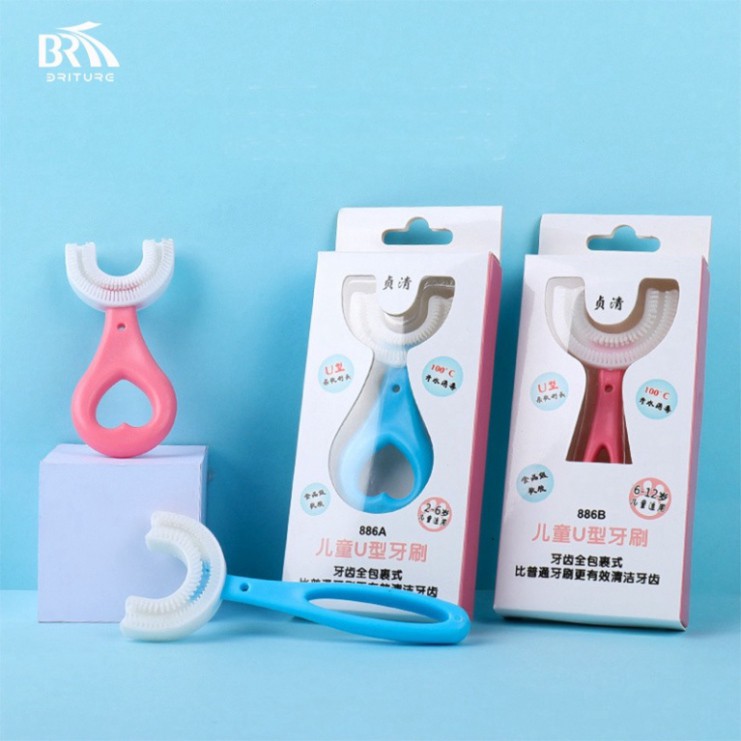 ⚡ Bàn chải đánh răng bằng silicon siêu mềm hình chữ U dành cho bé từ 1.5 tuổi.