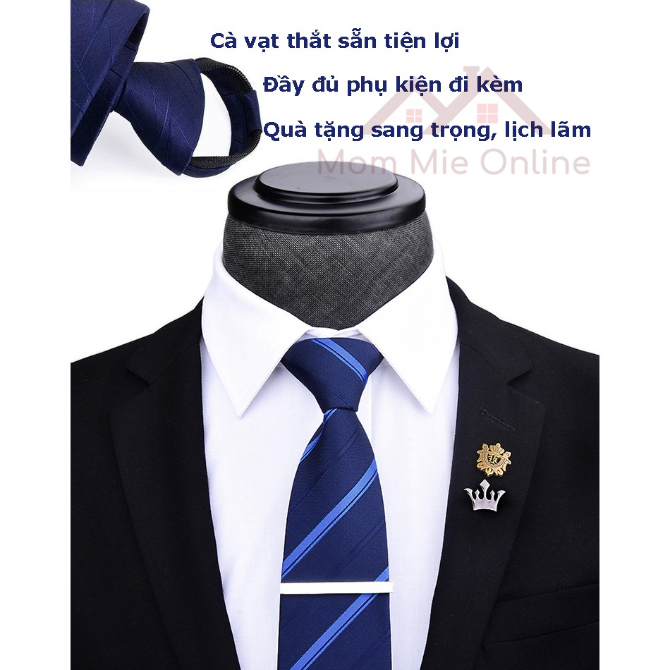[Bản 8cm] Bộ cà vạt nam thắt sẵn dự tiệc, làm quà tặng HVY nhiều kiểu