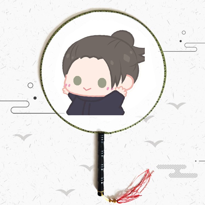 Quạt tròn cổ trang in hình JUJUTSU KAISEN ver TẬP THỂ DỤC chibi anime xinh xắn